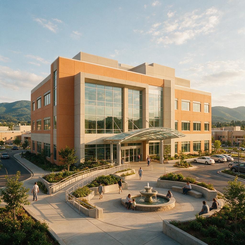 Modern public hospital building